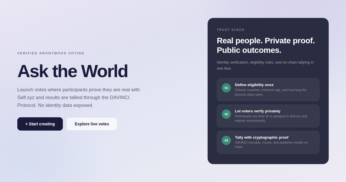 Ask the World - A DAVINCI miniapp powered by Self Protocol