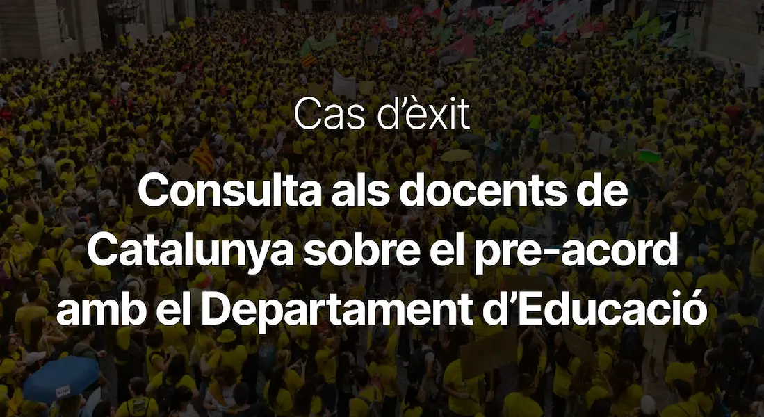 Sindicats educatius de Catalunya escolleixen Vocdoni per consultar als vora de 100.000 docents del principat