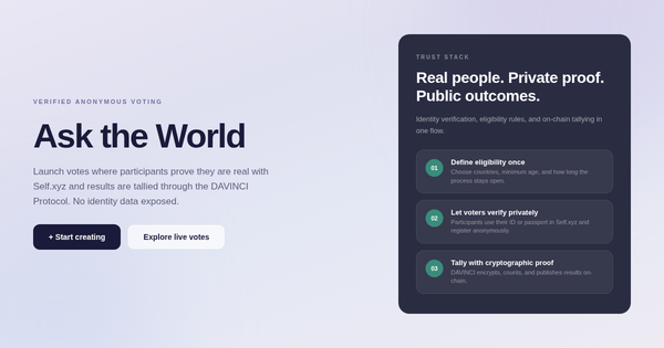 Ask the World - A DAVINCI miniapp powered by Self Protocol